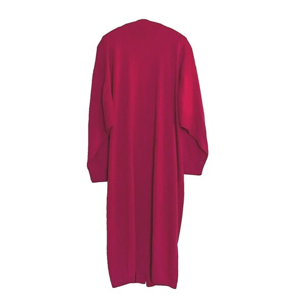 Y2K Long Cardigan Sweater Sz 18 20 Berry Red Pink Pockets JP Collections Duster - Picture 4 of 6